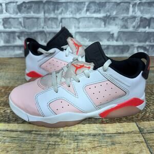 Nike Air Jordan Retro 6 Low PS Atmosphere Pink White DV3528-102 Kids Size 13.5C